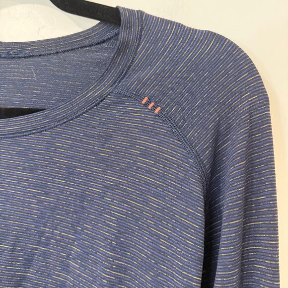 Lululemon Men's Shirt Metal Vent Long Sleeve Seamless Workout Gym Active Navy L - Picture 3 of 7
